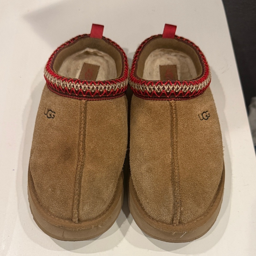 UGG Tazz Tan Suede Slip-On Shoes Kids 4